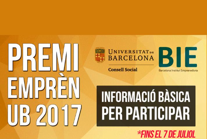 La Universitat de Barcelona convoca la quarta edició del Premi Emprèn!UB